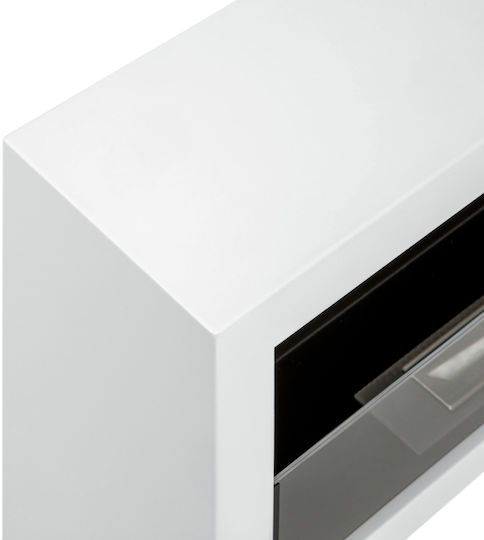 Bioethanol Fireplace Standing Box 120cm White Glass