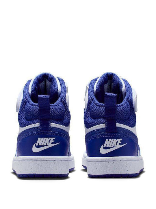 Court Borough Mid 2 Παιδικά Sneakers High με Σκρατς Λευκά CD7782-130
