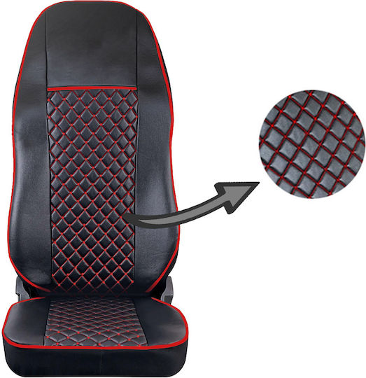Smartic Autositzbezug 2Stück Leder Schwarz