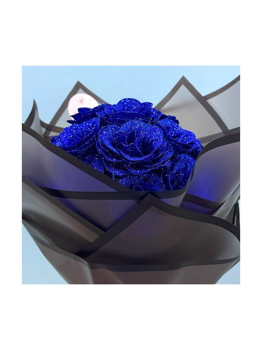 Glitter Roses Bouquet 19 Soap Roses Blue