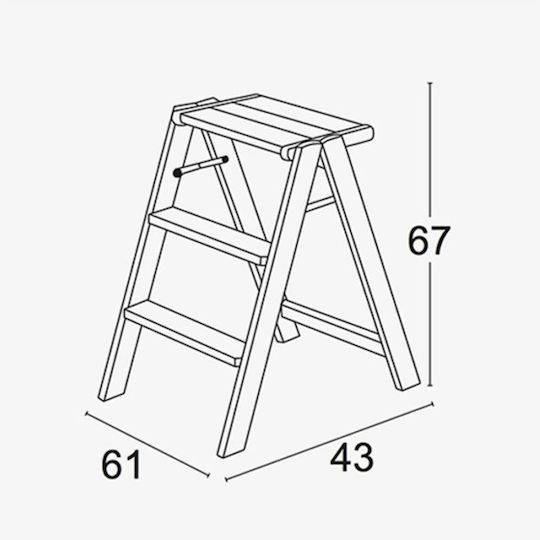 Arredamenti Italia Scăunel scări Fier 3 trepte 43cm