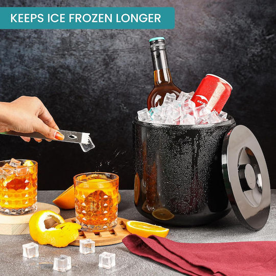 Ice Bucket Kurtzy Champagners simple Plastic 4lt cu dimensiunile 19x19.5cm Black