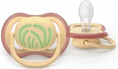 Philips Ultra Ultra Orthodontic Pacifiers Silicone with Case Yellow for 0-6 months 2pcs
