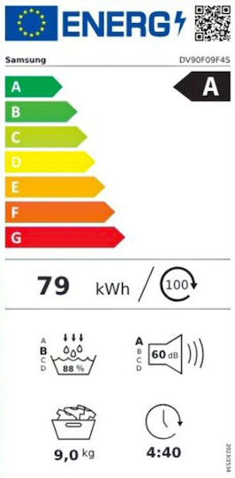 Samsung DV90F09F4SU4 Wäschetrockner 9kg mit Wärmepumpe
