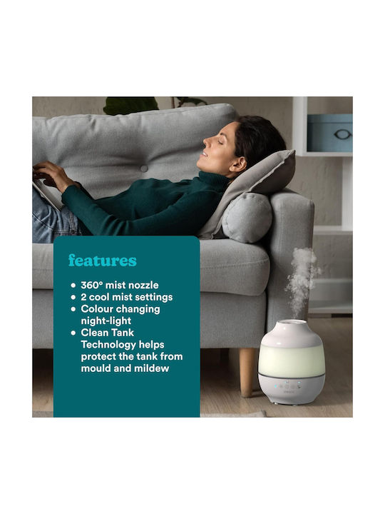 Homedics Led Συσκευή Αρωματοθεραπείας Υπερήχων με Χρονοδιακόπτη 1900ml