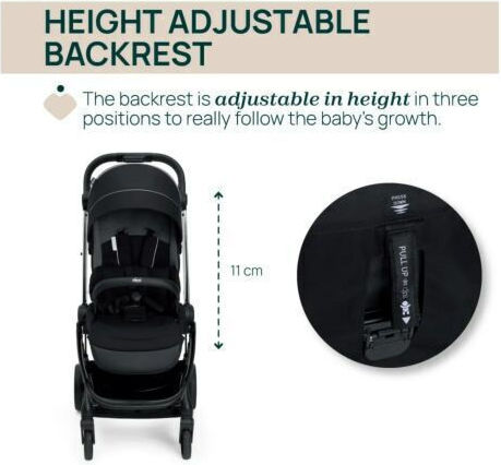 Chicco One4Ever Adjustable Baby Stroller Suitable for Newborn Lounge Black Beauty 8.2kg