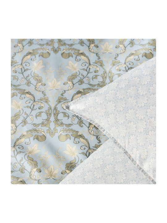 Kentia Duvet Cover Set Cotton Queen with 2 Pillowcases 220x240 Cressida Light Blue