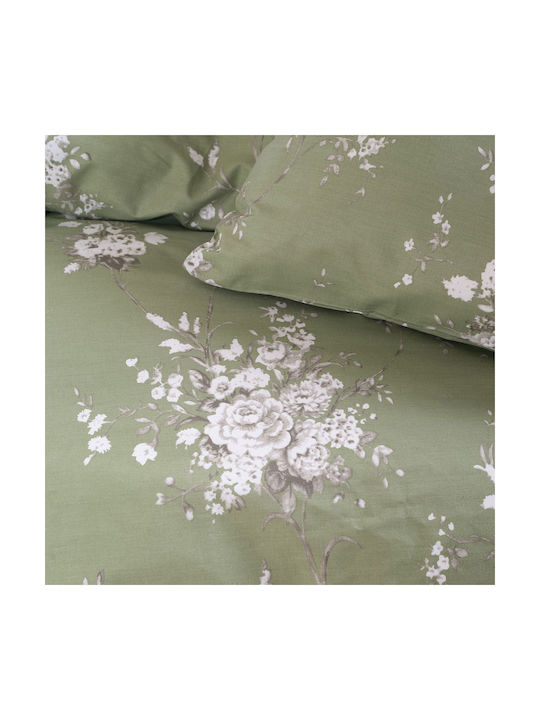 Rythmos Linie Pillowcase Set with Envelope Cover Green 50x70cm.