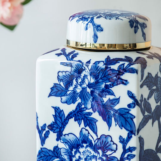 Artekko Decorative Vase Melania Blue 32x16x32cm