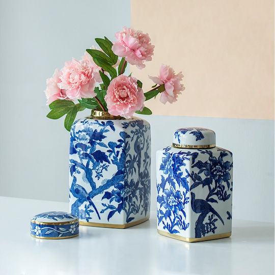 Artekko Decorative Vase Melania Blue 32x16x32cm