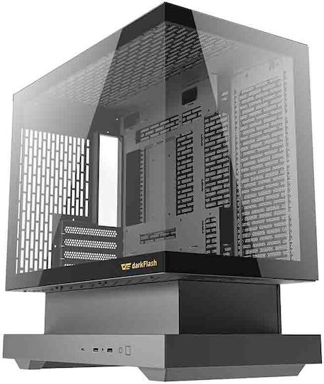 Darkflash Floatron F1 Gaming Midi Tower Κουτί Υπολογιστή με Πλαϊνό Παράθυρο και ARGB Φωτισμό Μαύρο