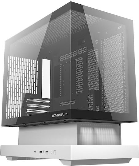 Darkflash F1 Gaming Middle Tower Carcasă Calculator cu Fereastră Laterală Alb