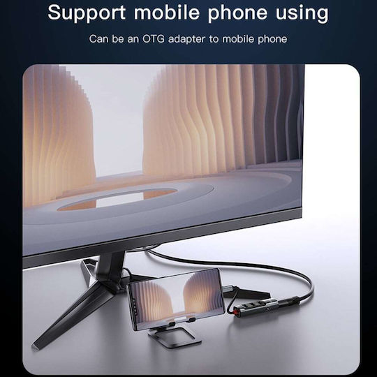 Yesido HB22 USB-C Docking Station με HDMI 4K PD Γκρι