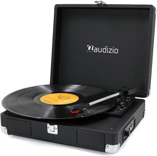 Audizio RP111BK 102.035 Куфар Грамофон с Ремъчно Задвижване Предусилвател и Вградени Говорители Черен