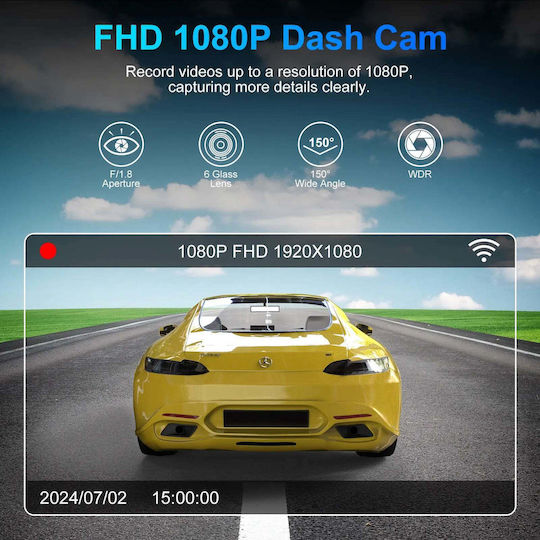 Taggo 1080P Windshield Car DVR with Adhesive Tape