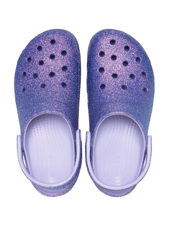 Crocs Classic Platform Glitter Damen Clogs Lila