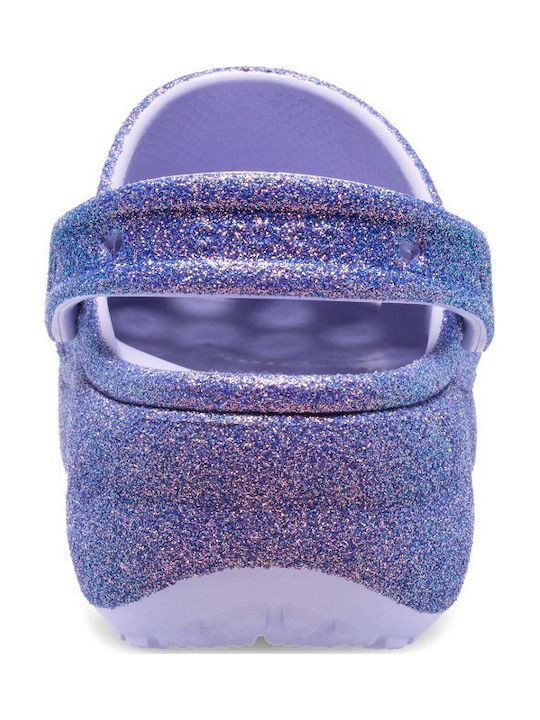 Crocs Classic Platform Glitter Damen Clogs Lila
