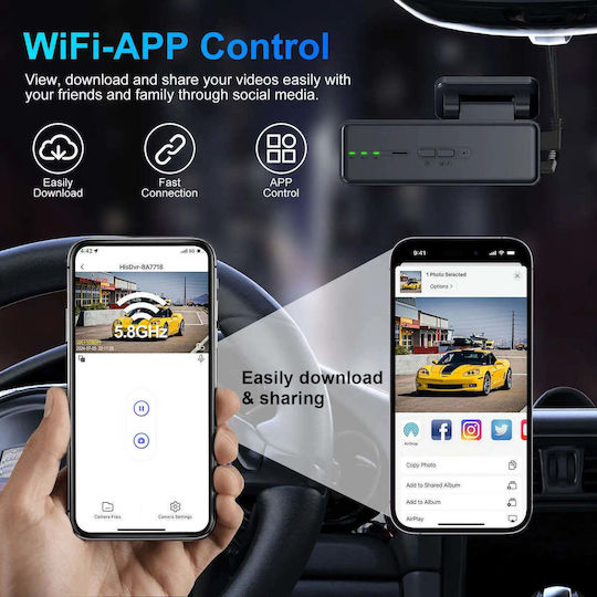 Taggo Σετ Κάμερα DVR Αυτοκινήτου 4K Wi-Fi & Κάμερα Οπισθοπορείας