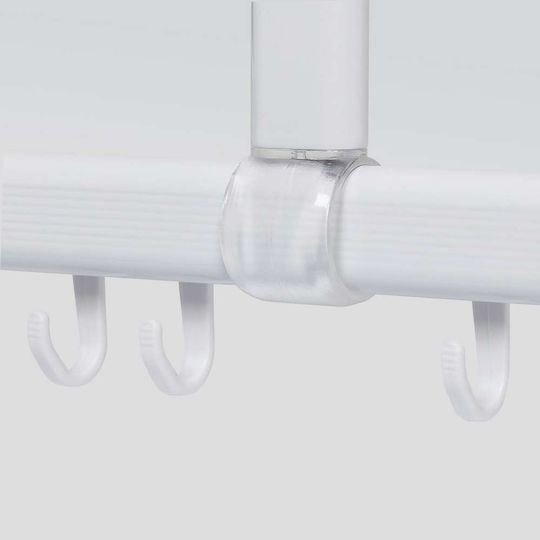 Sealskin Telescopic Corner Shower Curtain Rod Wall Mounted Aluminium White 80x90-170cm