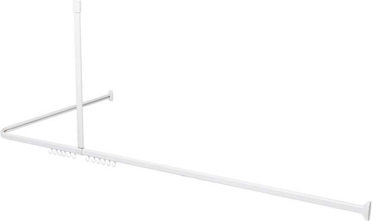 Sealskin Telescopic Corner Shower Curtain Rod Wall Mounted Aluminium White 80x90-170cm