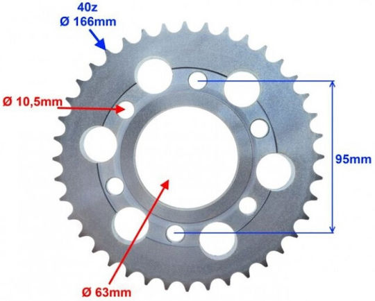 Zip Pro 428 Chain Sprocket 40 Teeth
