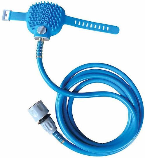 Praktisches Pufo Pet Gerät Schlauch Waschen Bürsten Haustiere Blauen