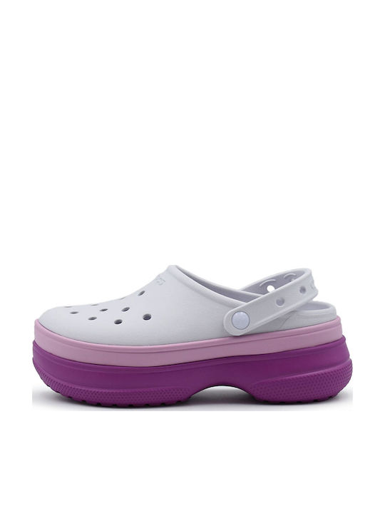 Crocs Classic Stacked Γυναικεία Σαμπό Μωβ Crocs Classic Stacked Γυναικεία Σαμπό Μωβ