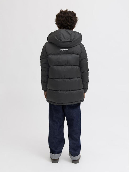 Kids' Quilted Jacket with Hood Black