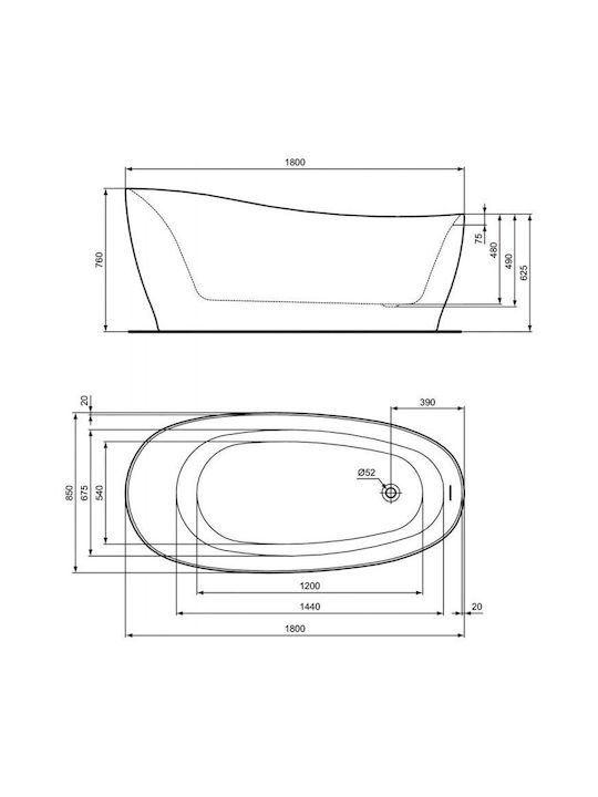 Ideal Standard Badewanne Acryl 180x80cm