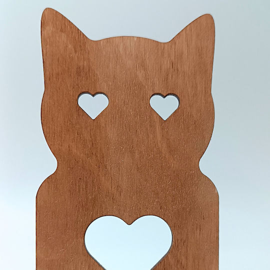 Ξύλινο Σταντ Βάση Κινητά "love Cats" Toxylo