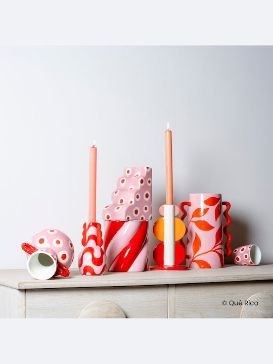 Que Rico Candle Holder Ceramic 9.5x9.5x15cm 1pcs