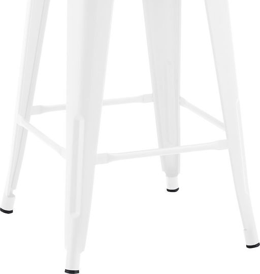 Hocker Bar mit Rückenlehne Metall Utopia Λευκή Ματ Απόχρωση 42x42x86cm