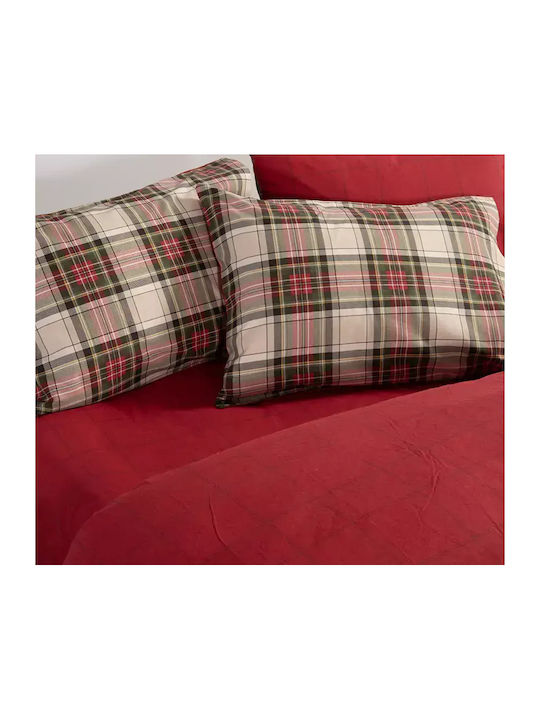 Nef-Nef Homeware Set Cearșafuri Flanel 240x260cm. Noel Red, Grey 4buc