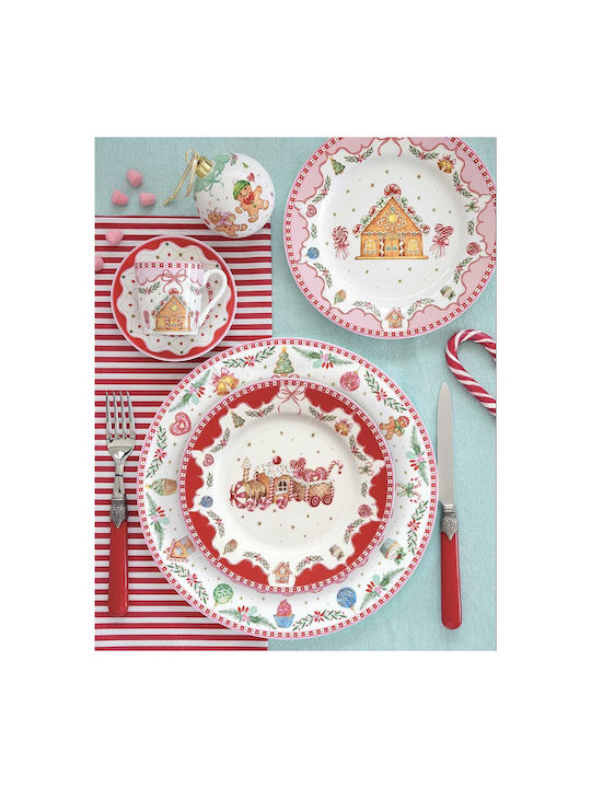 Marva Sweet Christmas Home Χριστουγεννιάτικη Πιατέλα Πορσελάνινη 25.5x21εκ.