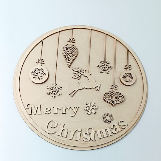 Ξύλινο Χριστουγεννιάτικο Διακοσμητικό Merry Christmas Toxylo