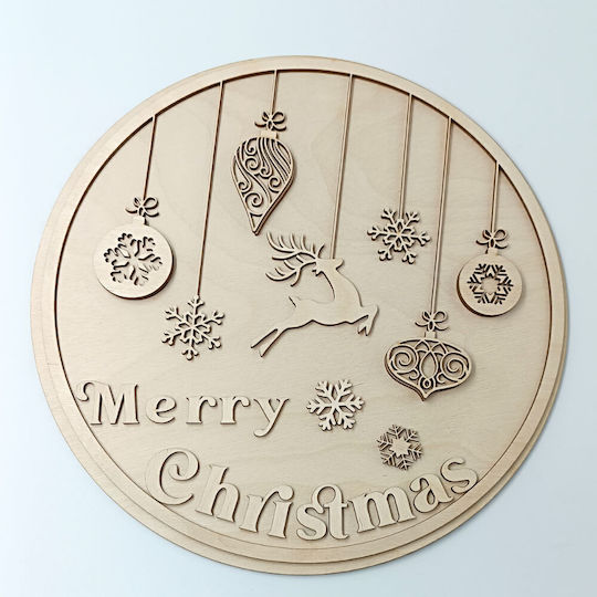 Ξύλινο Χριστουγεννιάτικο Διακοσμητικό Merry Christmas Toxylo