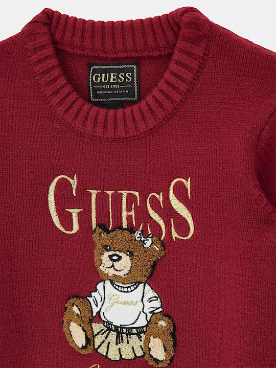 Children's Dress Long Sleeve Knitted Bordeaux