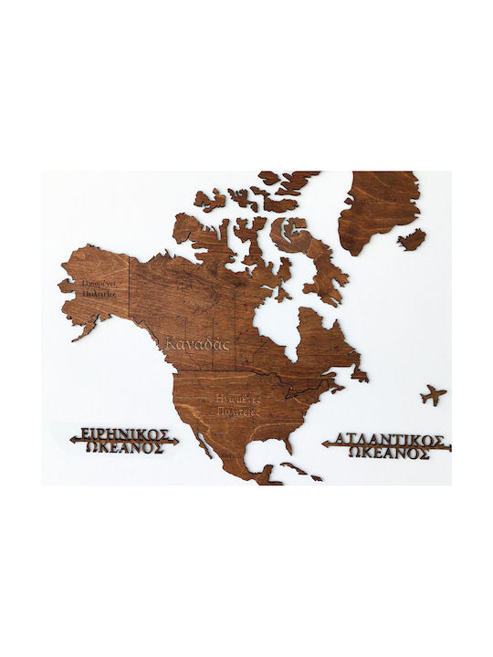 Woodmymap Handmade Wall Decor Made of Wood 115x65cm