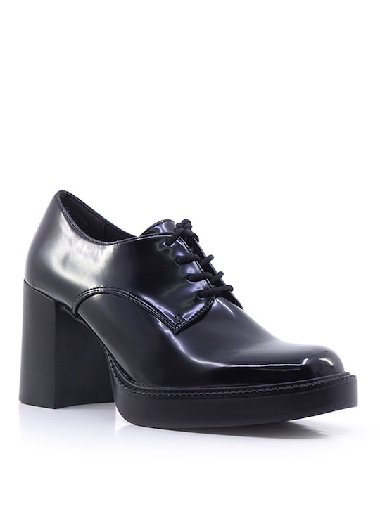 Women's Synthetic Leather Oxford Shoes Black
