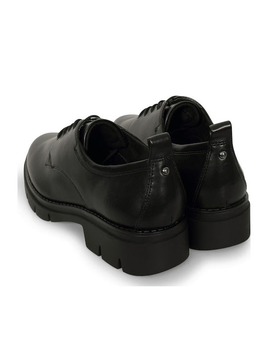 Women's Synthetic Leather Oxford Shoes Black
