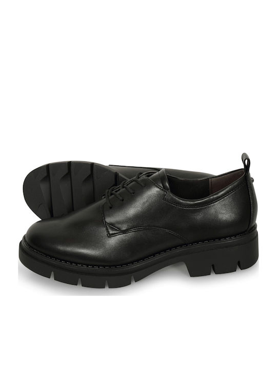 Women's Synthetic Leather Oxford Shoes Black