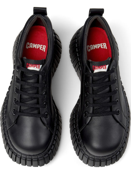 Pix Women's Leather Oxford Shoes Black
