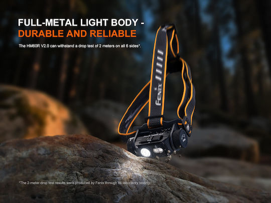 Fenix Rechargeable Headlamp LED IP68 with Maximum Brightness 1600lm Red
