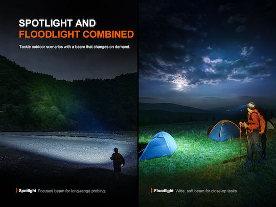 Fenix Rechargeable Headlamp LED IP68 with Maximum Brightness 1600lm Red