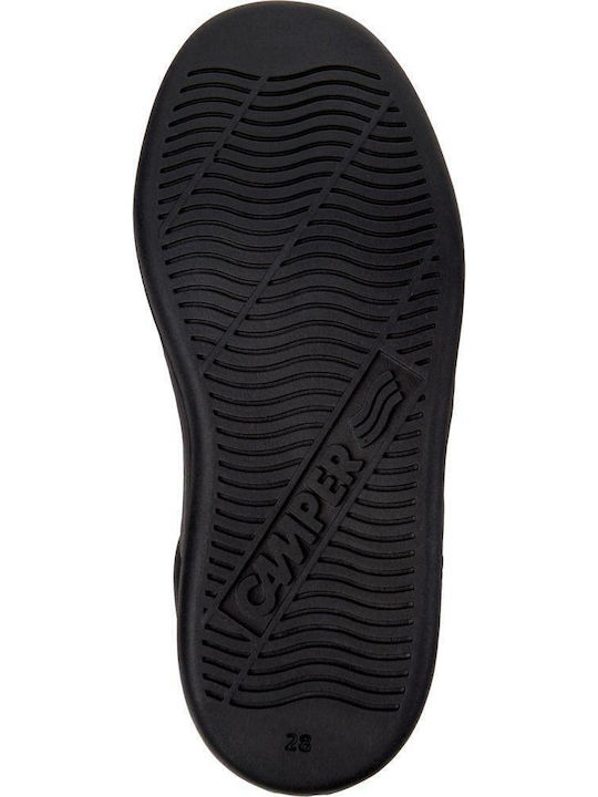 Runner Lederne Kinderstiefeletten mit Klettverschluss Schwarz