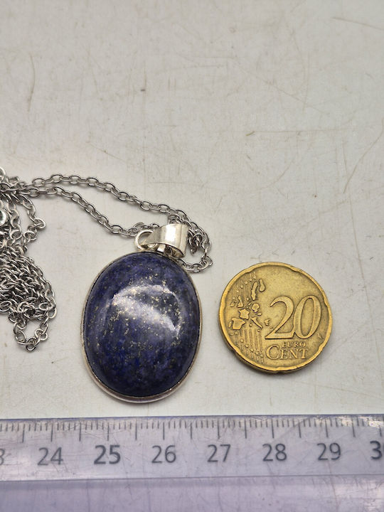 Ersatz Silber Halskette Lapi Lazuli Stahlkette – 25 cm