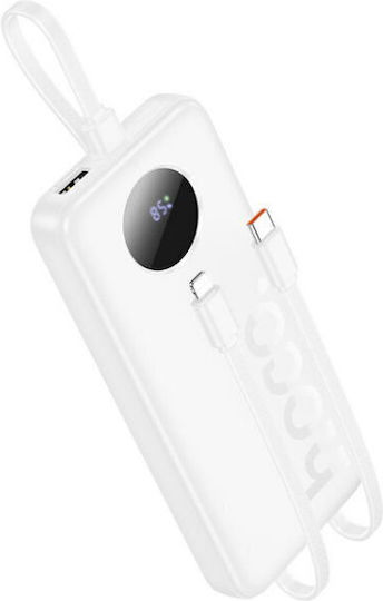 Hoco J132 Power Bank 10000mAh with USB-A Port and USB-C Port White