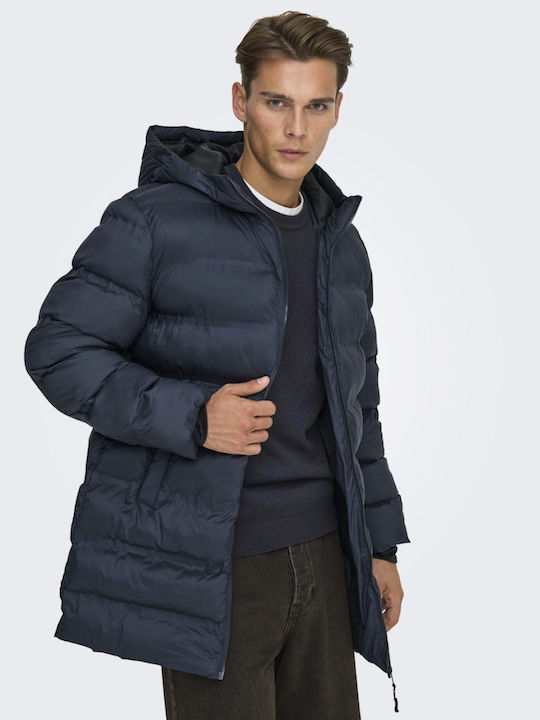 Geacă Parka De Iarnă Albastră