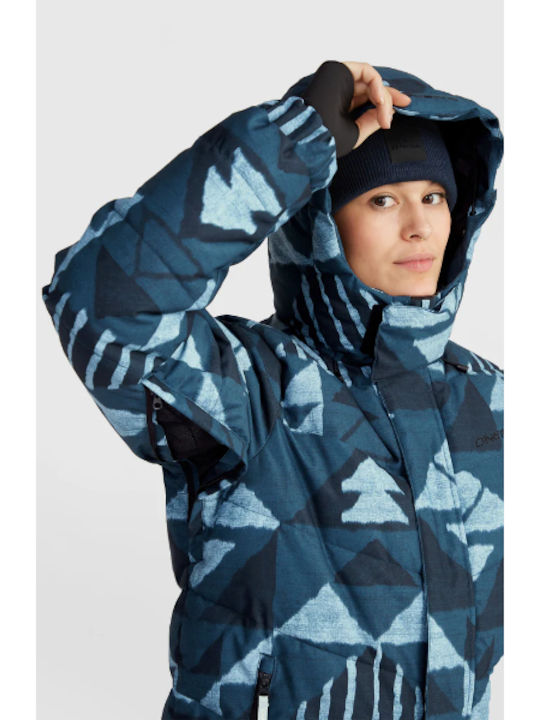 Women's Puffer Jacket for Winter Blue Triangle