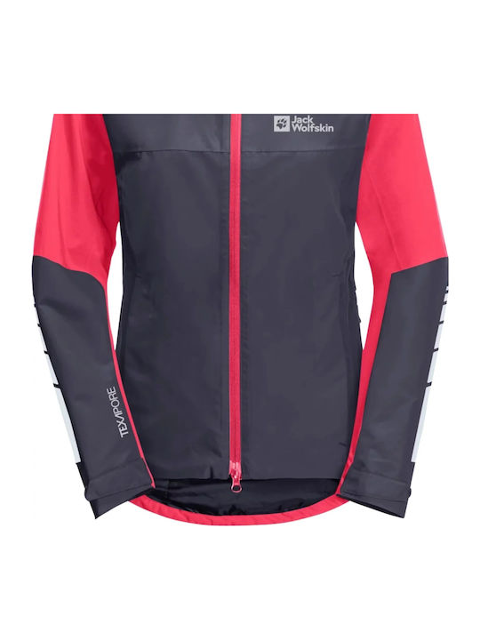 Women's for Hiking Sports Jacket Waterproof and Windproof for Winter with Hood Black